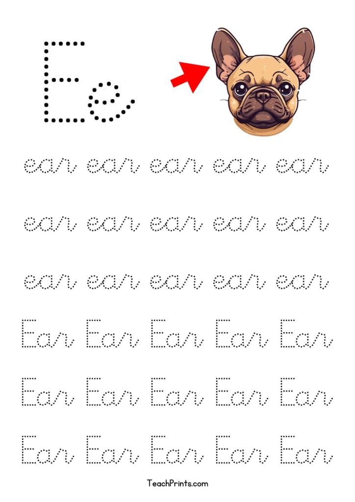 free cursive e tracing worksheet