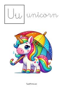 11 Cursive U Tracing Worksheets - Free Printables - Teach Prints