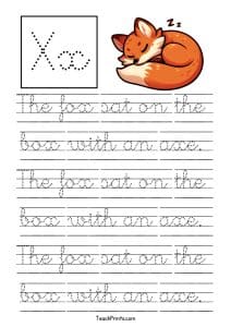 10 Cursive X Tracing Worksheets - Free Printables - Teach Prints