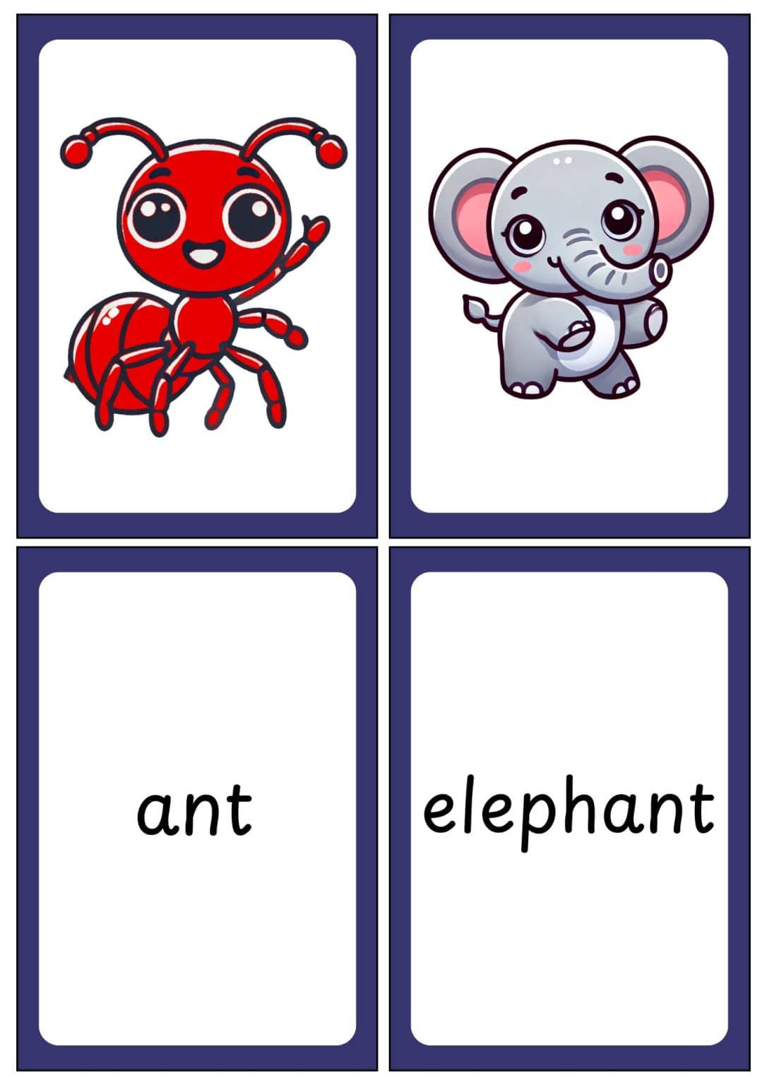 Animals Flashcards (64 Animals!) - Free Printables - Teach Prints