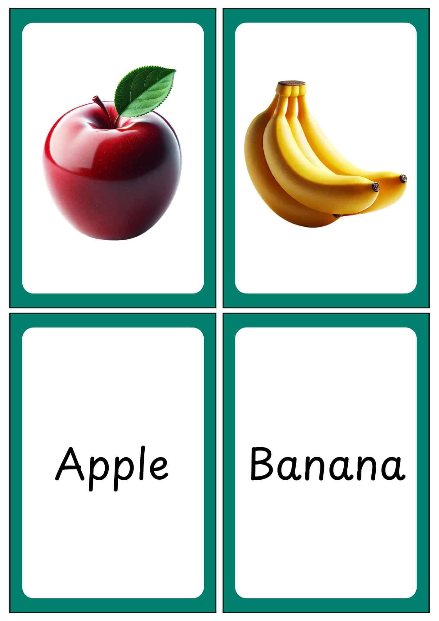 free fruit flashcards