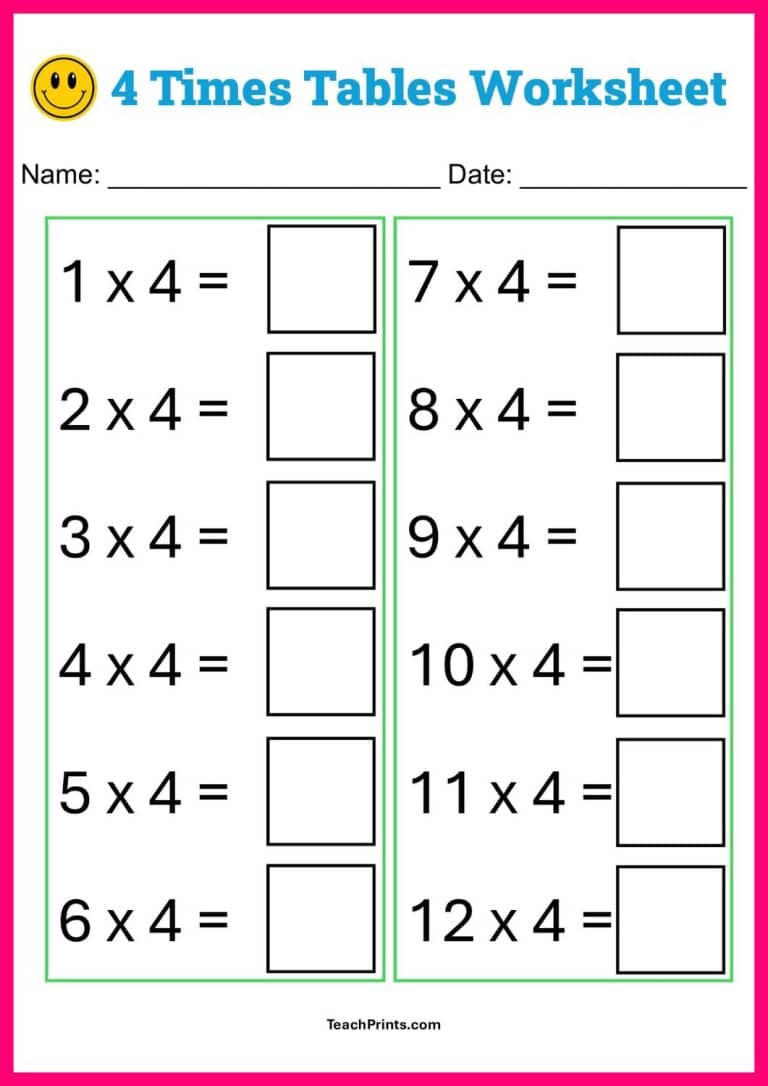 Free 11 times tables worksheets 8 versions teach prints