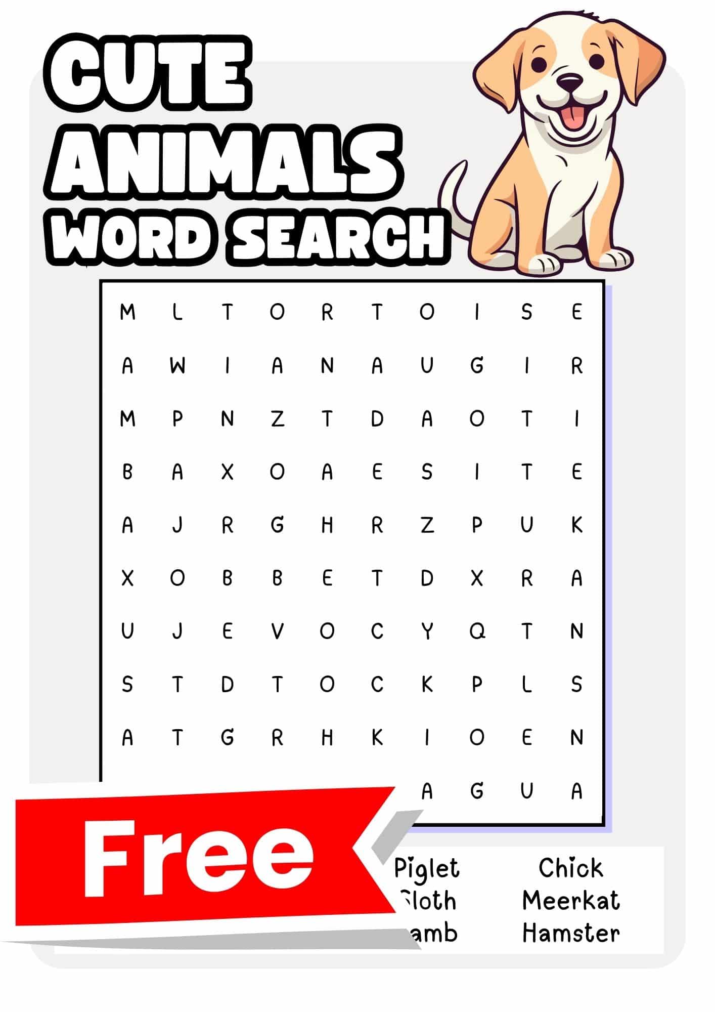 animal word search preview