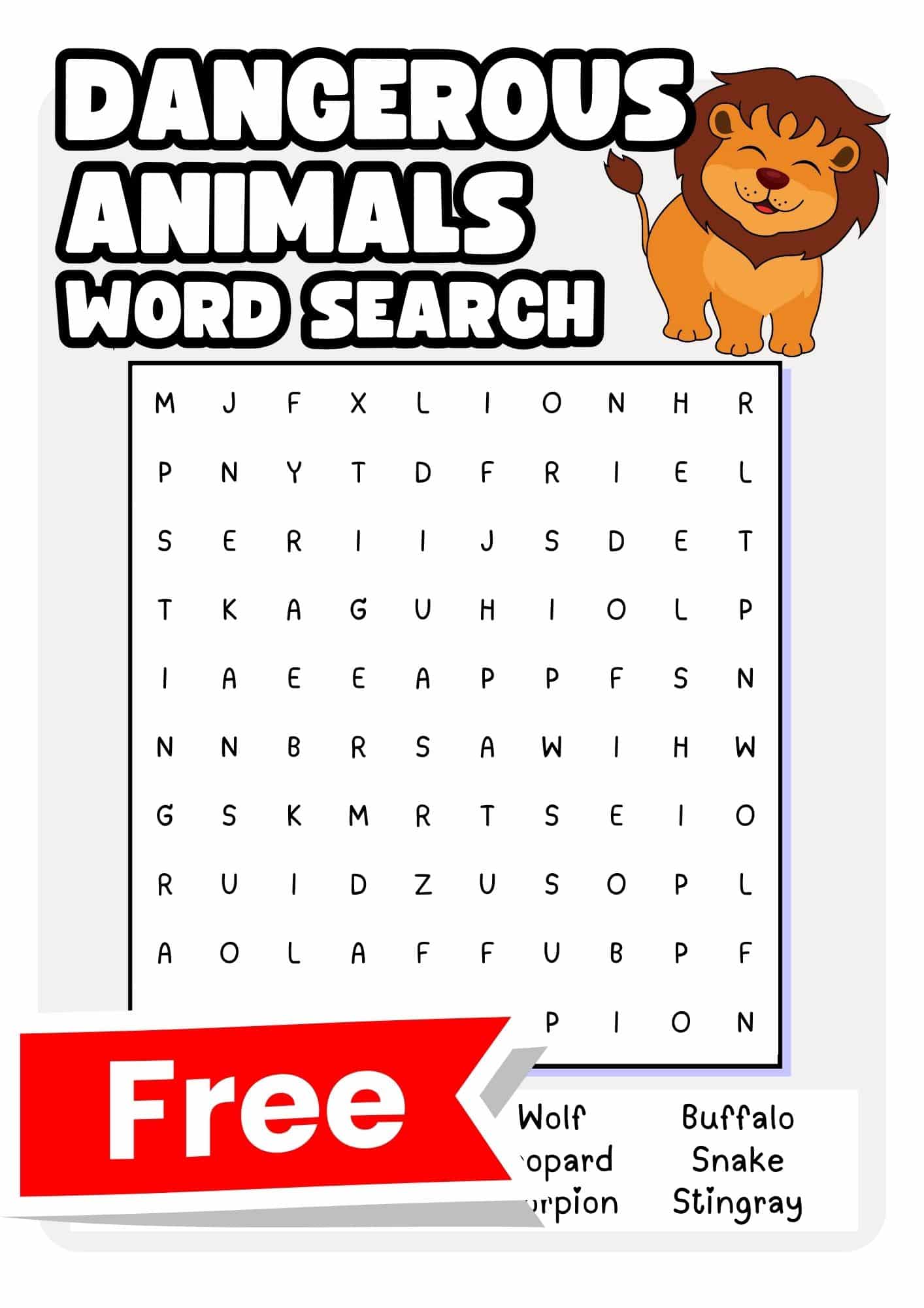 animal word search preview