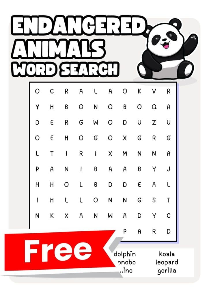 animal word search preview