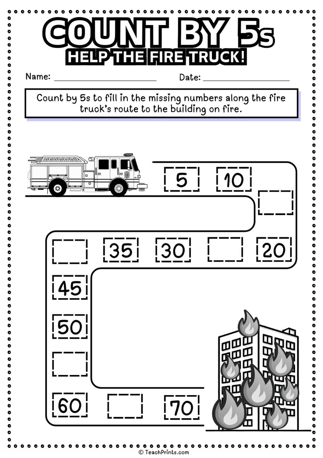 free count by 5s worksheet