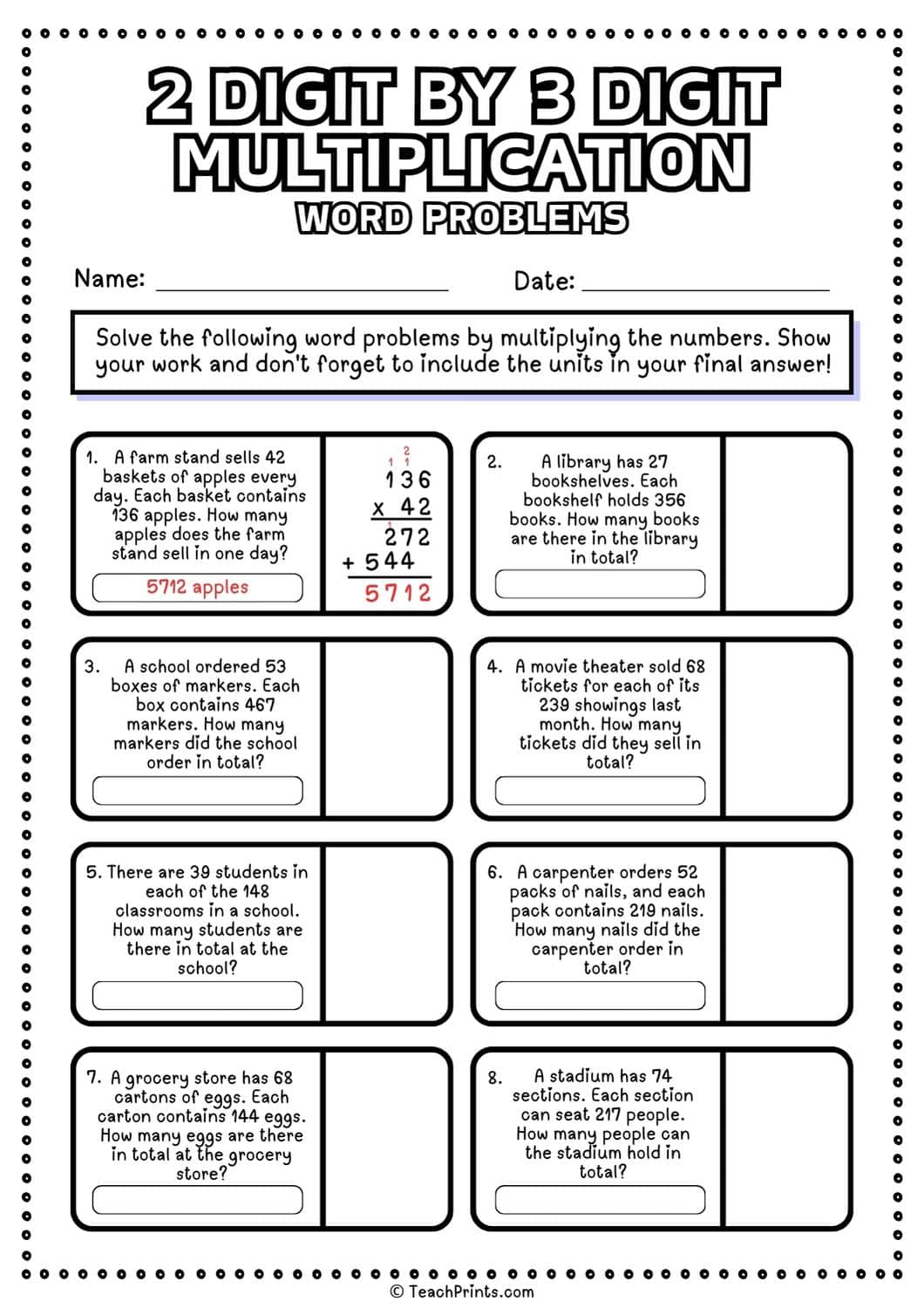 2 digit by 3 digit multiplication worksheet