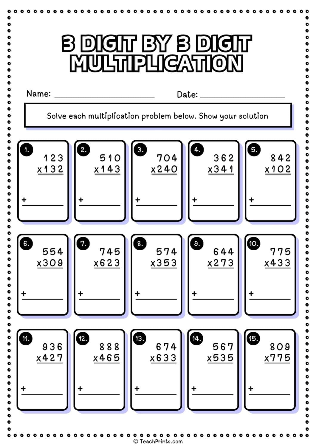 3 digit by 3 digit multiplication worksheet