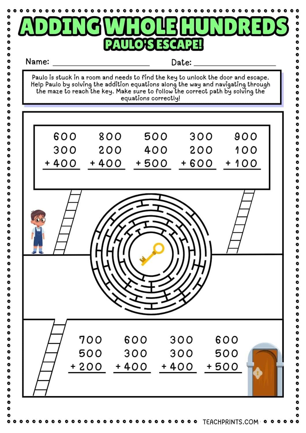 Free Adding Whole Hundreds Worksheets 17 adding whole hundreds worksheet