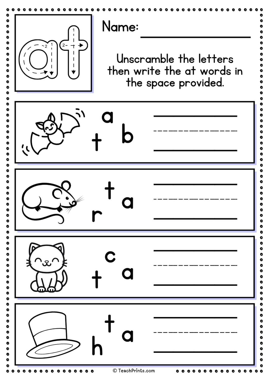 at word family worksheet