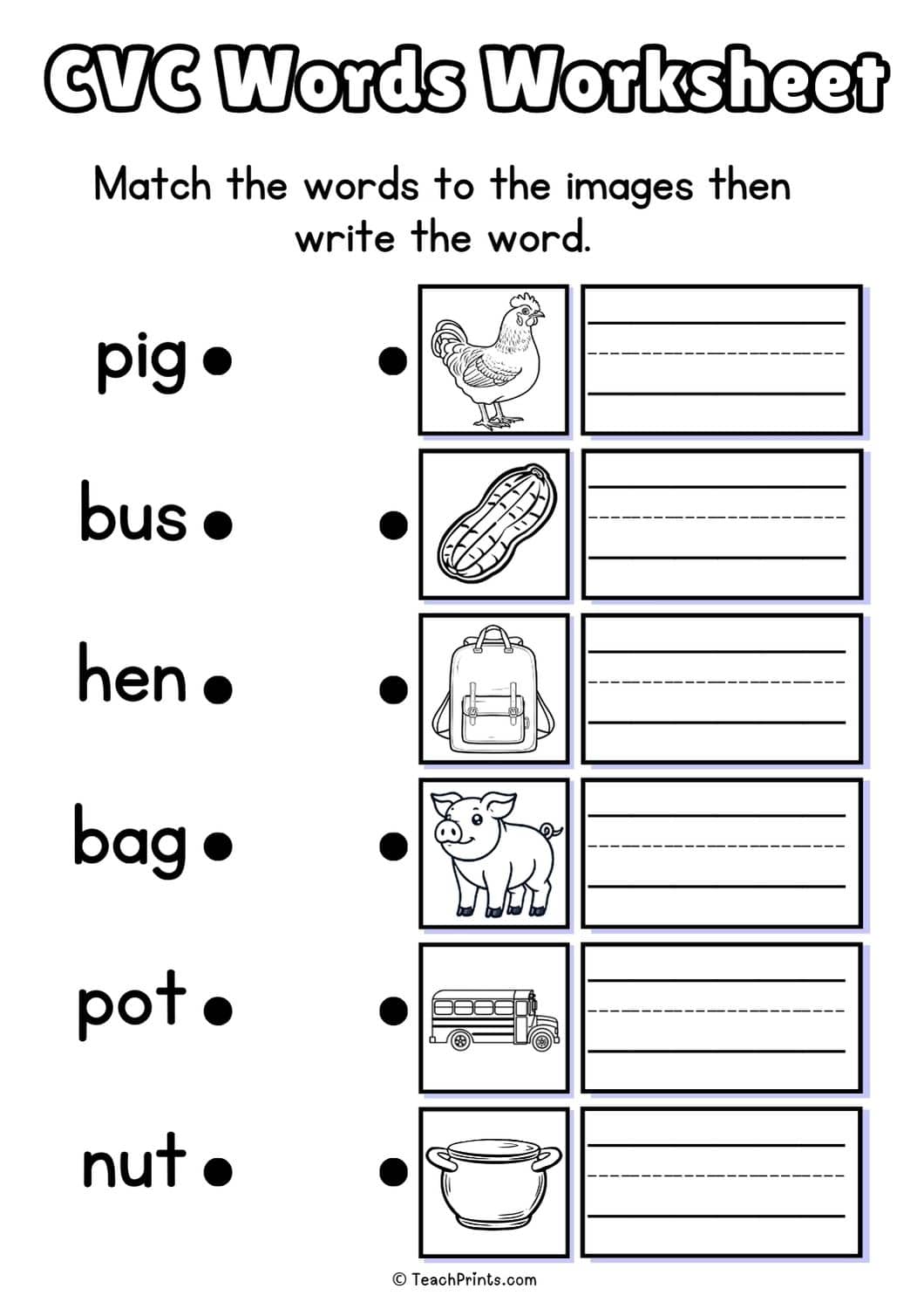 20 Free CVC Words Worksheets Teach Prints 20 Free CVC Words Worksheets Teach Prints