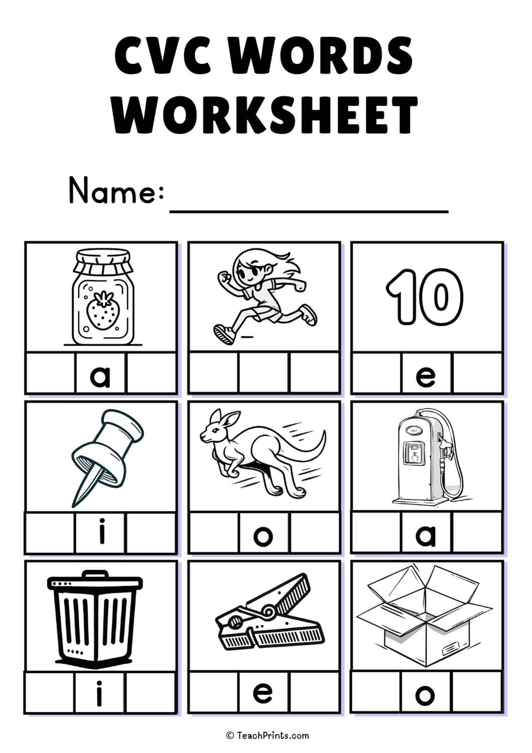 cvc words worksheet