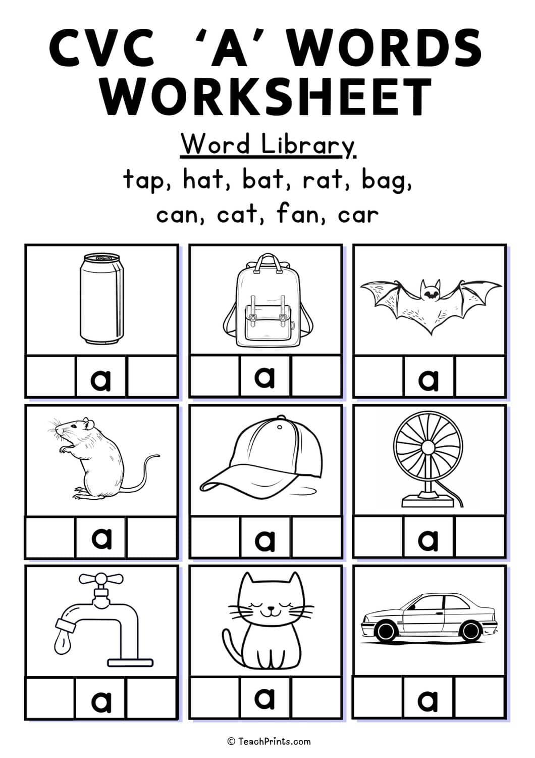 cvc words worksheet