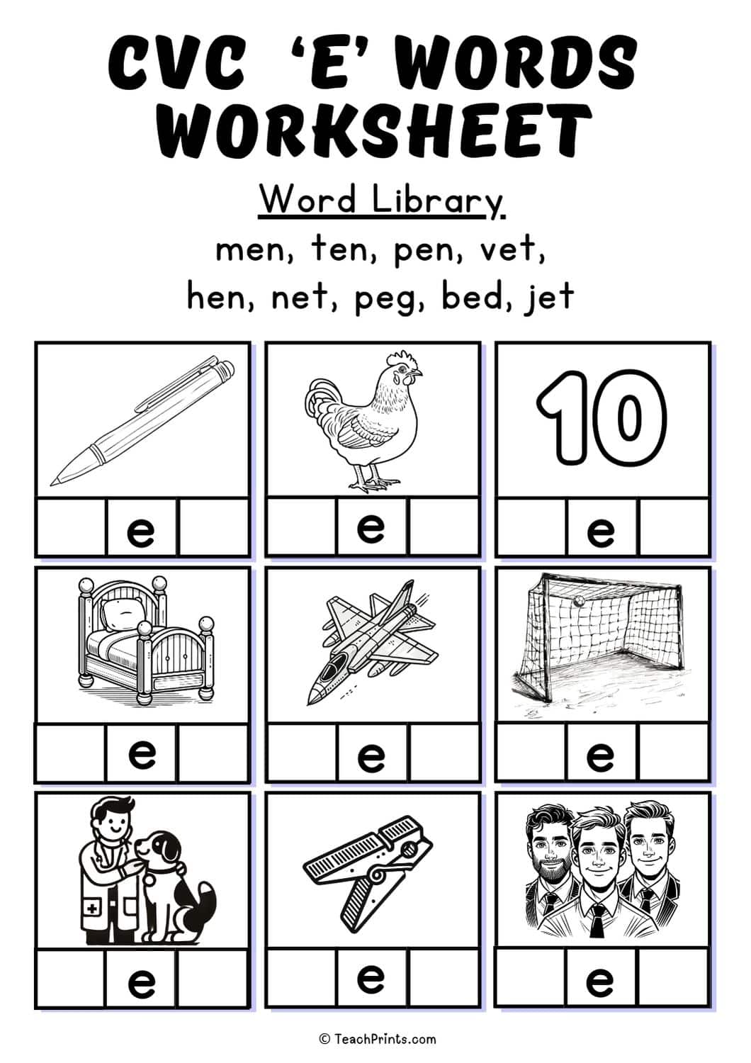 20-free-cvc-words-worksheets-teach-prints for Free Printable Kindergarten Cvc Worksheets 20 Free CVC Words Worksheets - Teach Prints for Free Printable Kindergarten Cvc Worksheets
