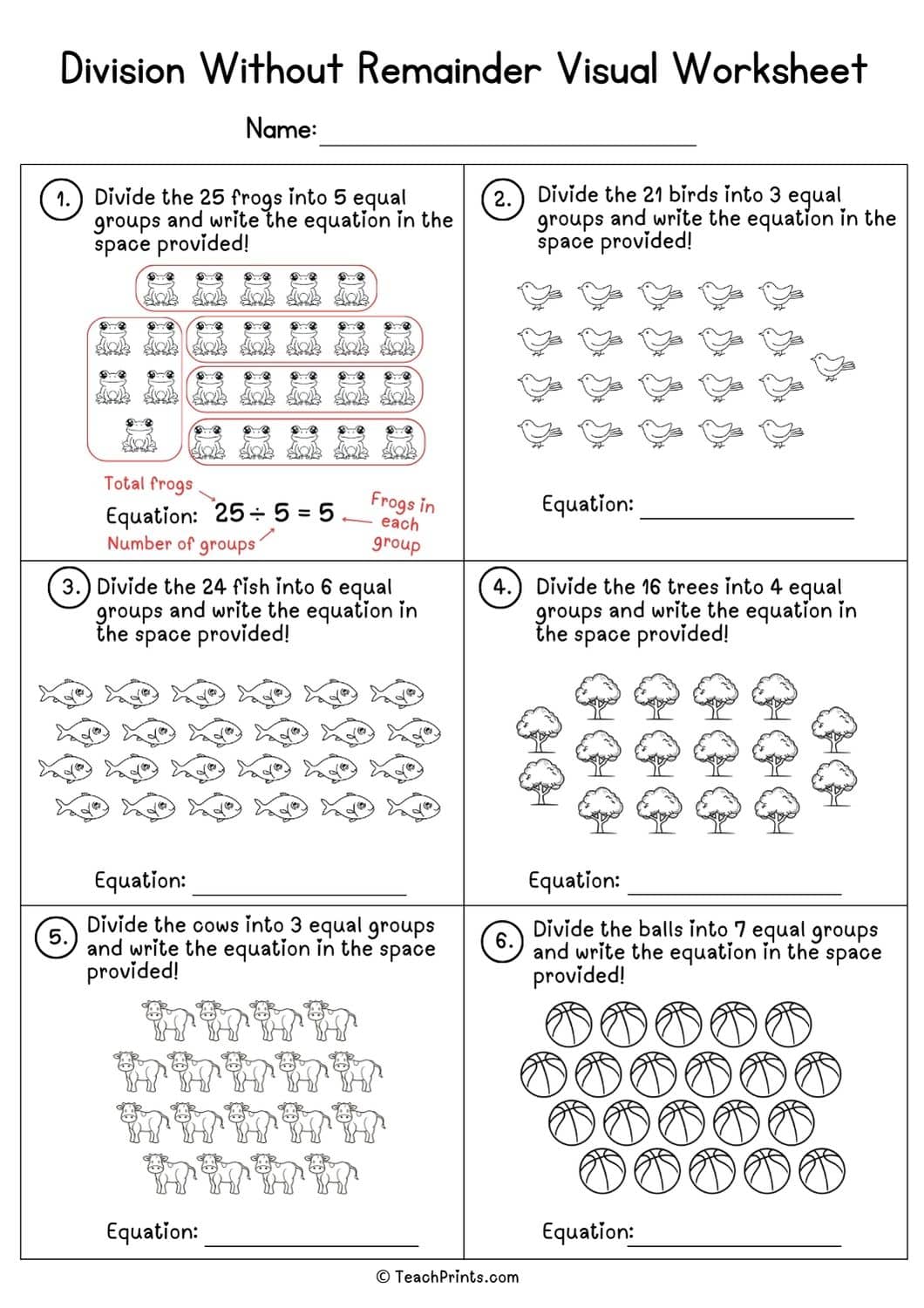 Division Without Remainder Worksheets (Free to Print) 7 division without remainder worksheet