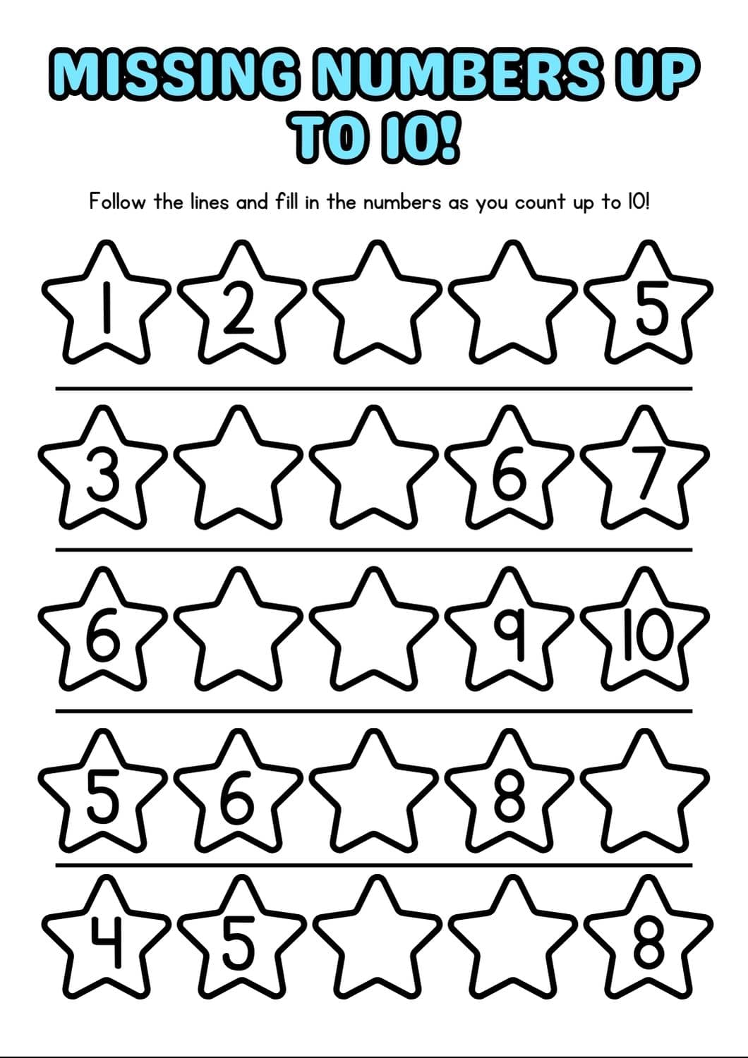 free 1 to 10 counting worksheet