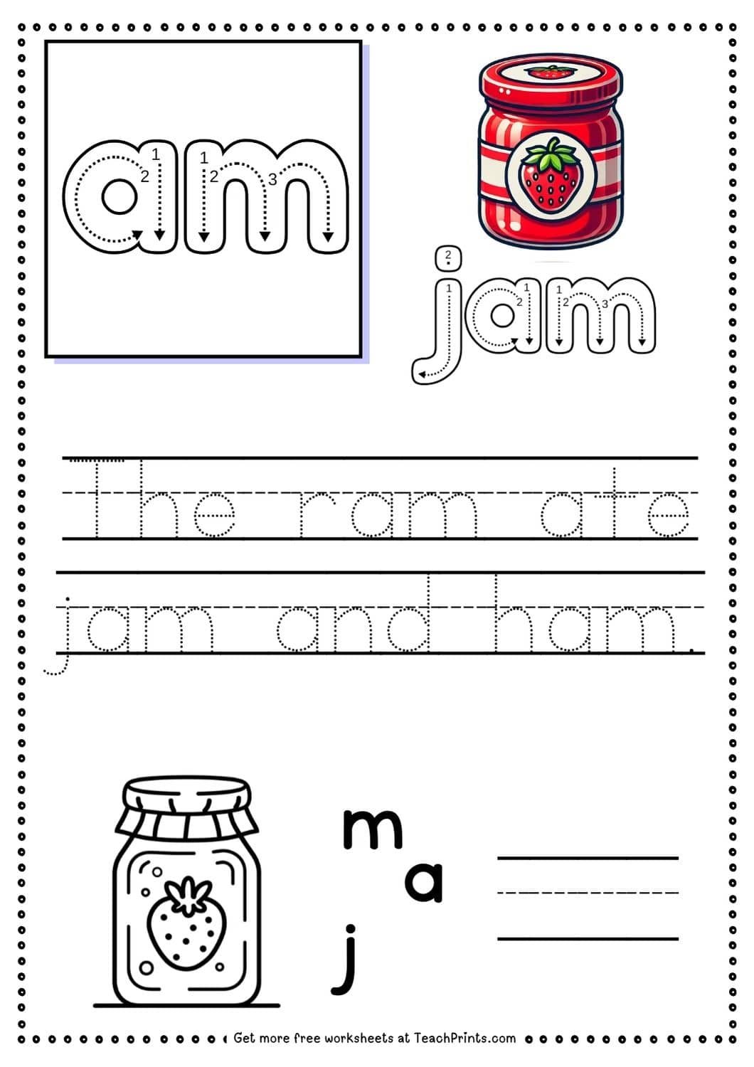 Free 'am' Word Family Worksheets 14 am word family worksheet