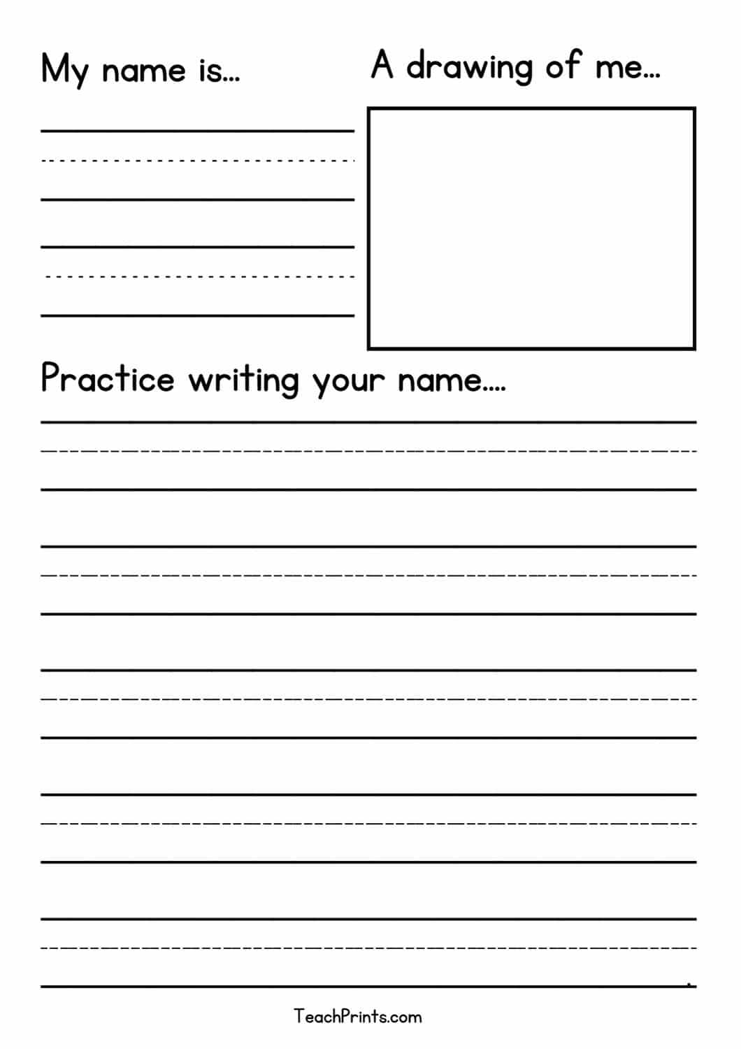 free blank name tracing worksheet