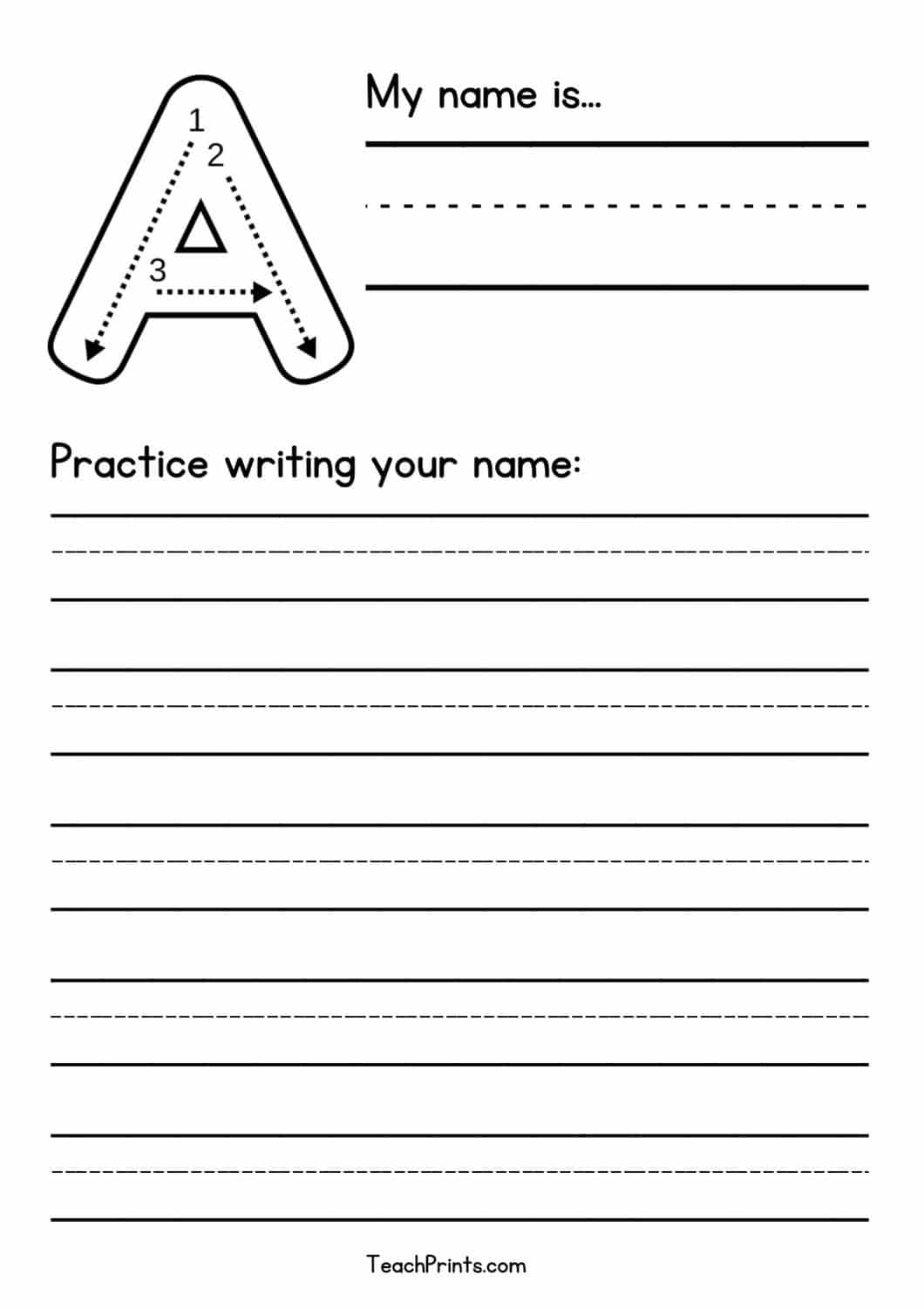 32-free-blank-name-tracing-worksheets-teach-prints for Free Printable Handwriting Worksheets For Names 32 Free Blank Name Tracing Worksheets - Teach Prints for Free Printable Handwriting Worksheets For Names