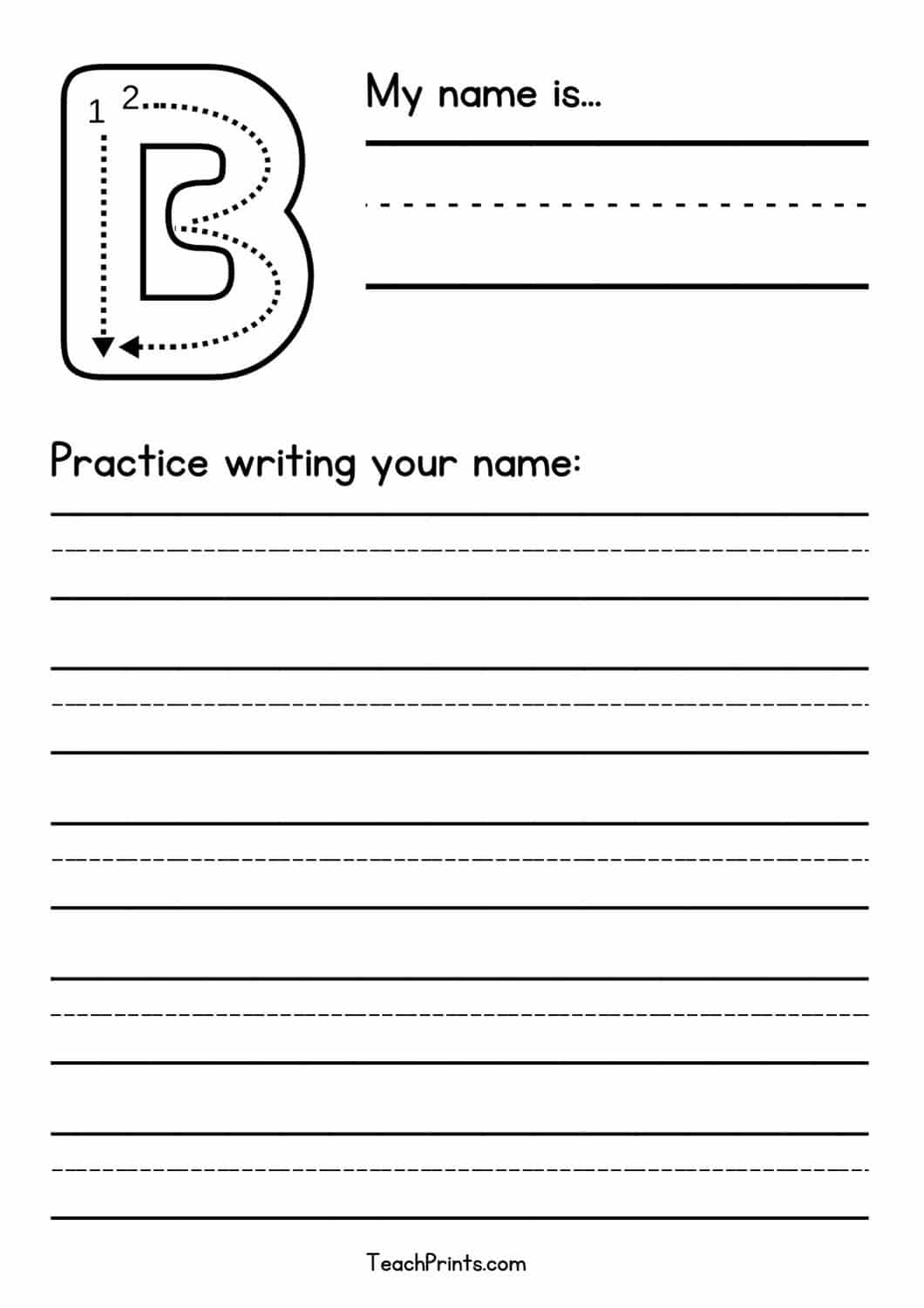 free blank name tracing worksheet