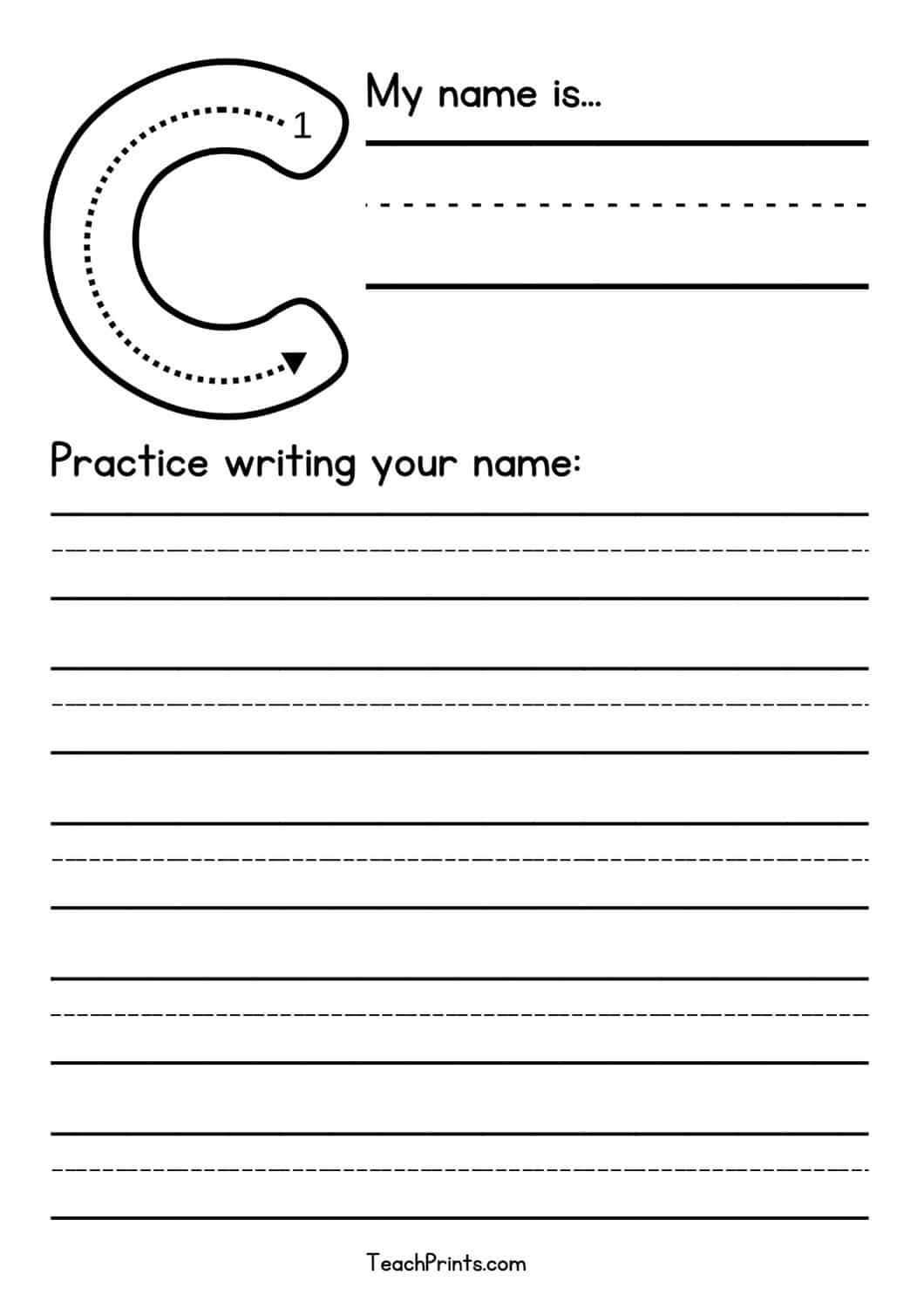 free blank name tracing worksheet