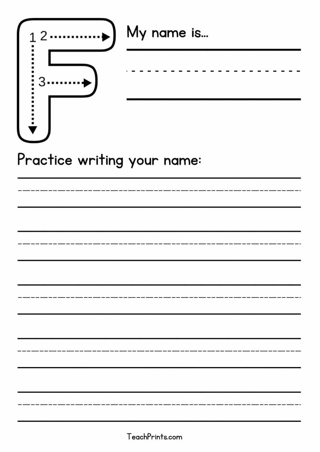 free blank name tracing worksheet