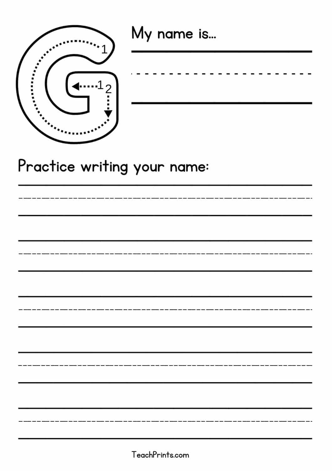 free blank name tracing worksheet
