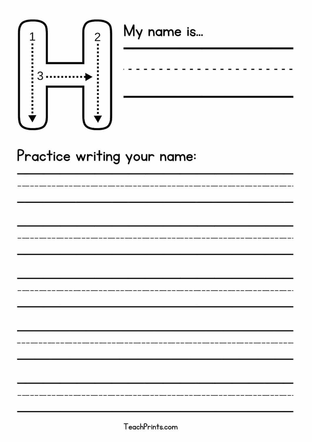 free blank name tracing worksheet