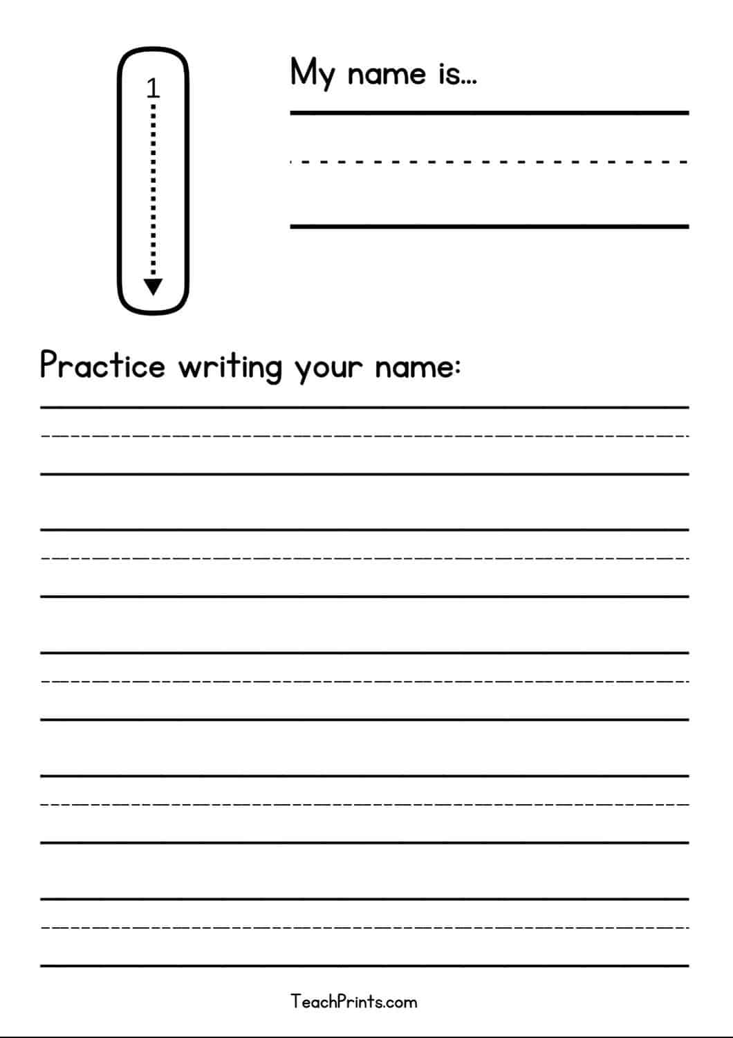 free blank name tracing worksheet