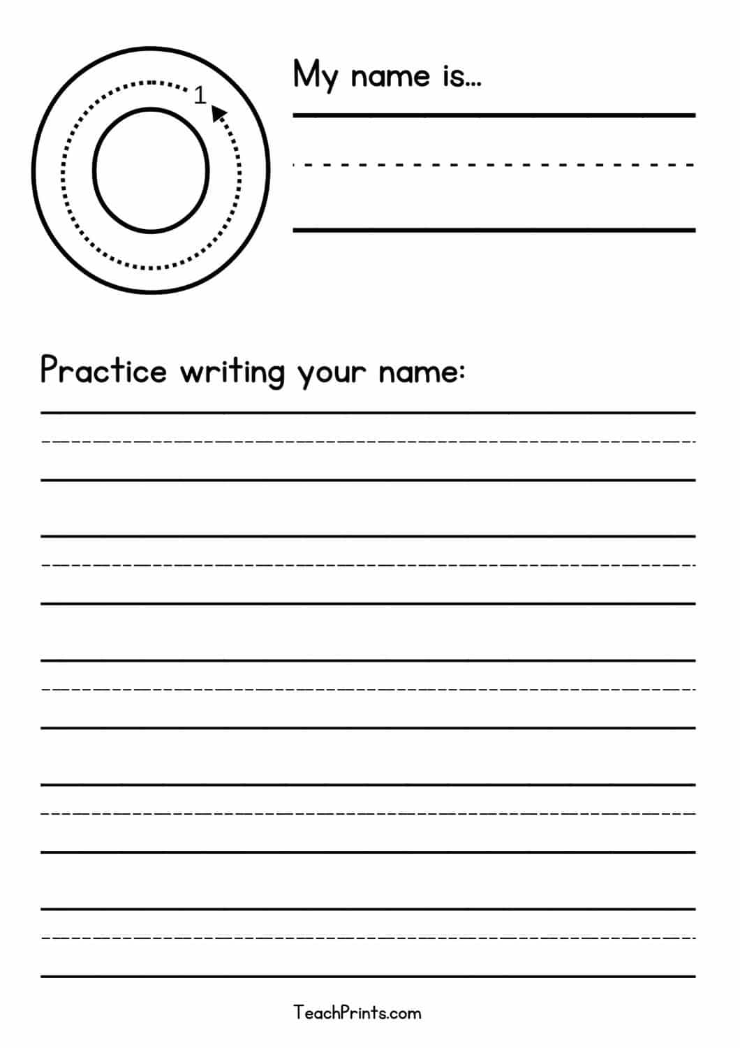 free blank name tracing worksheet