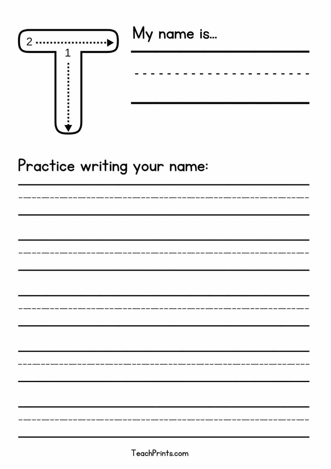 free blank name tracing worksheet
