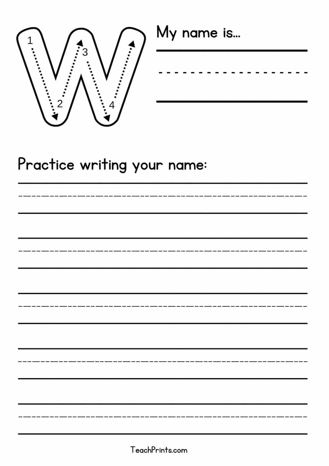 free blank name tracing worksheet