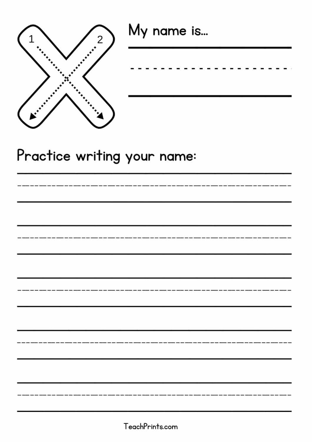 free blank name tracing worksheet