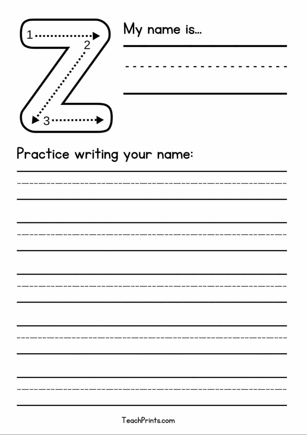 free blank name tracing worksheet