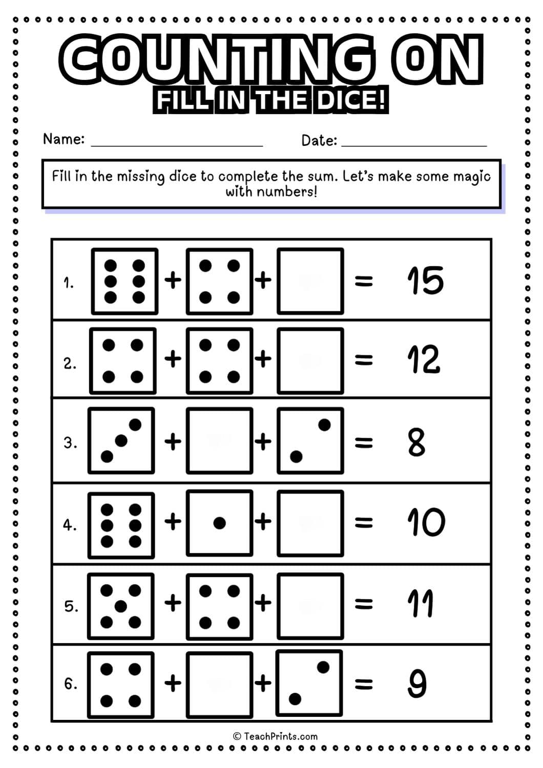Free Counting On Worksheets 13 free counting on worksheet