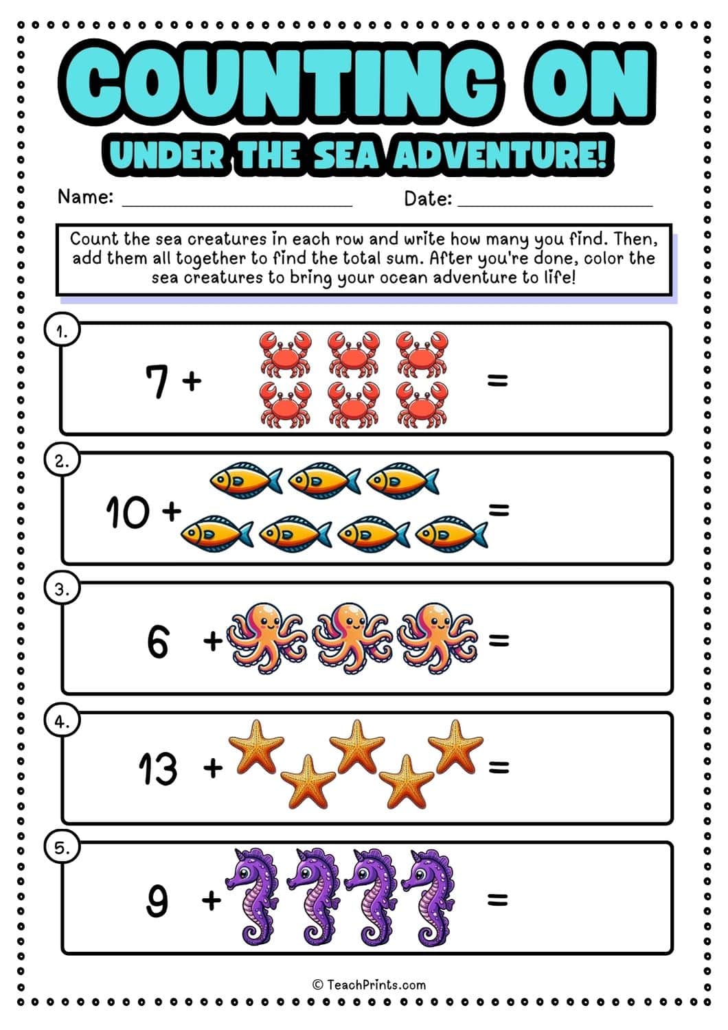 Free Counting On Worksheets 21 free counting on worksheet