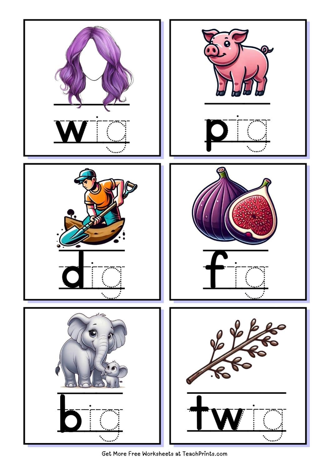 Free Printable Ig Word Family Worksheets Free Printable Ig Word Family Worksheets