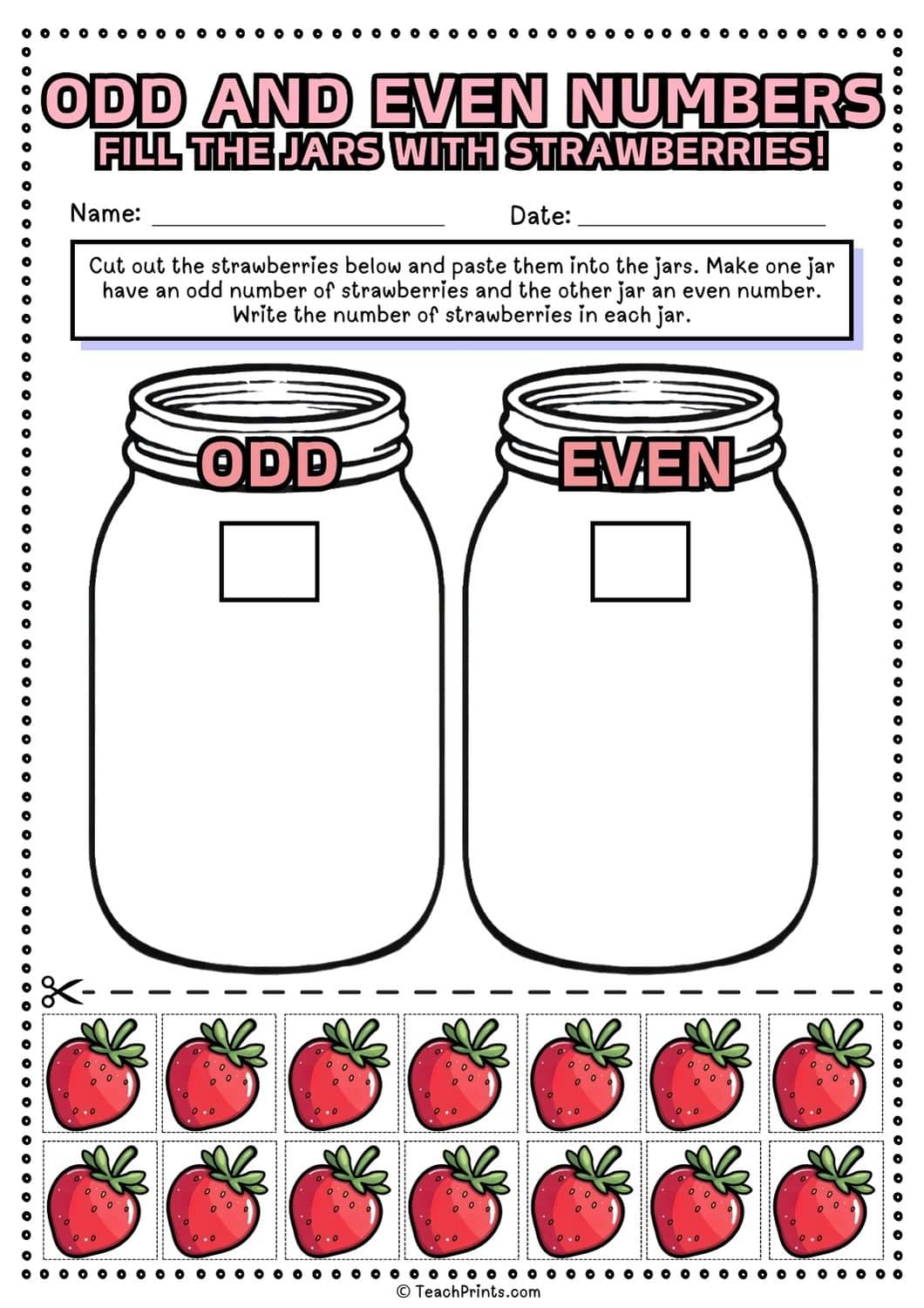 free odd and even worksheet