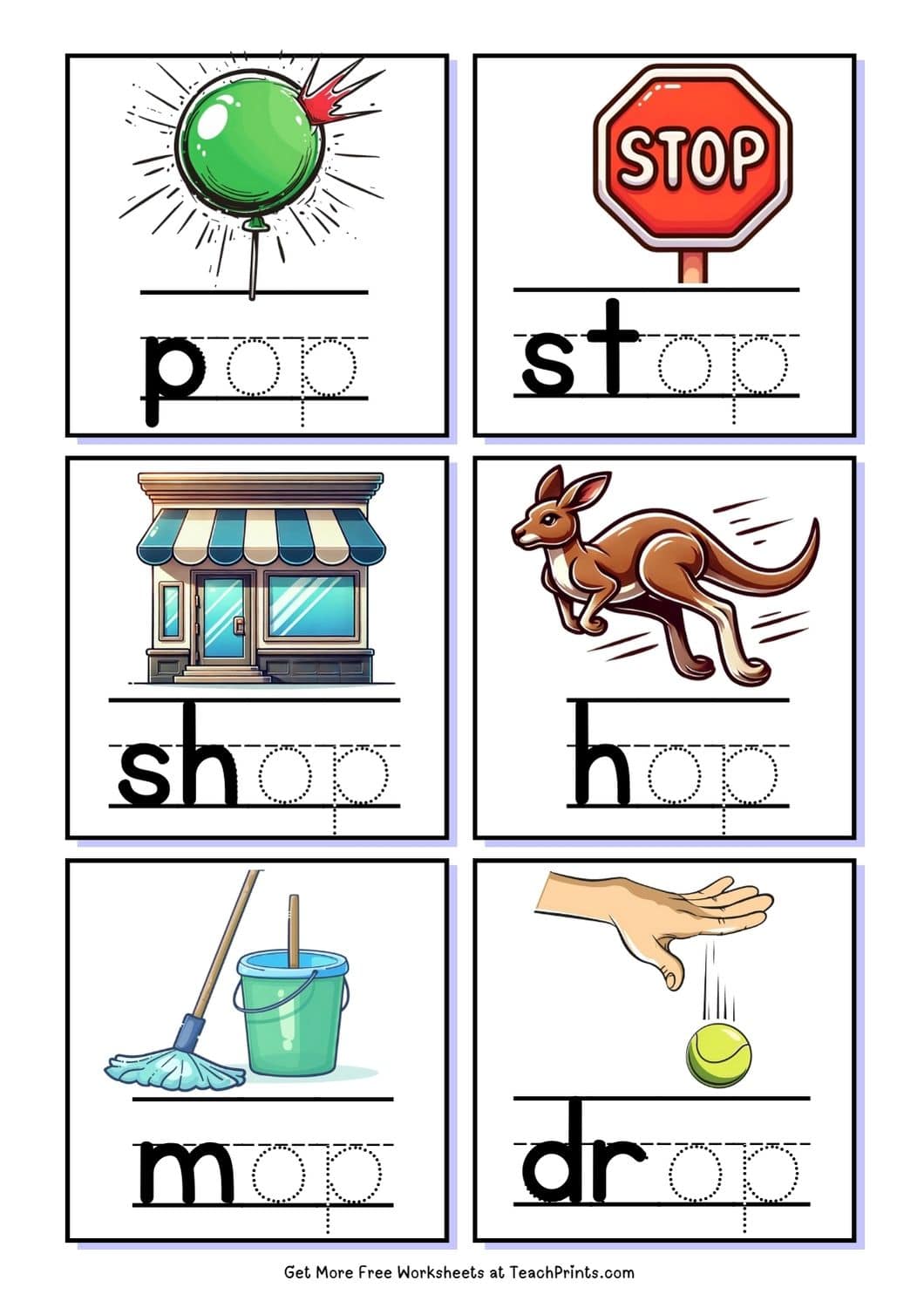 op word family worksheet