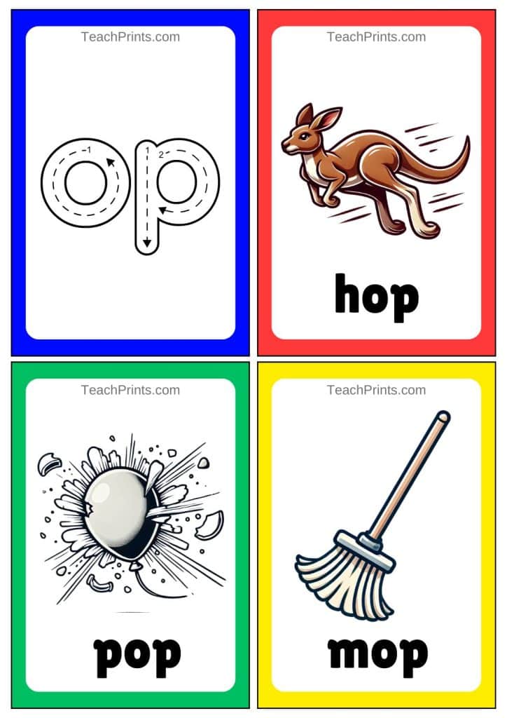 op word family flashcards