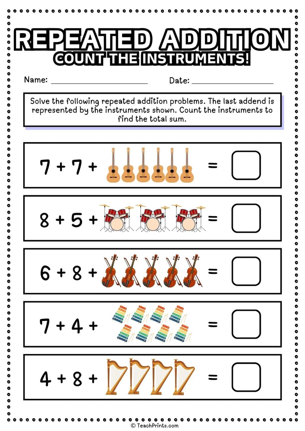 Repeated Addition Worksheet 2nd Grade Math Worksheets Printable Color