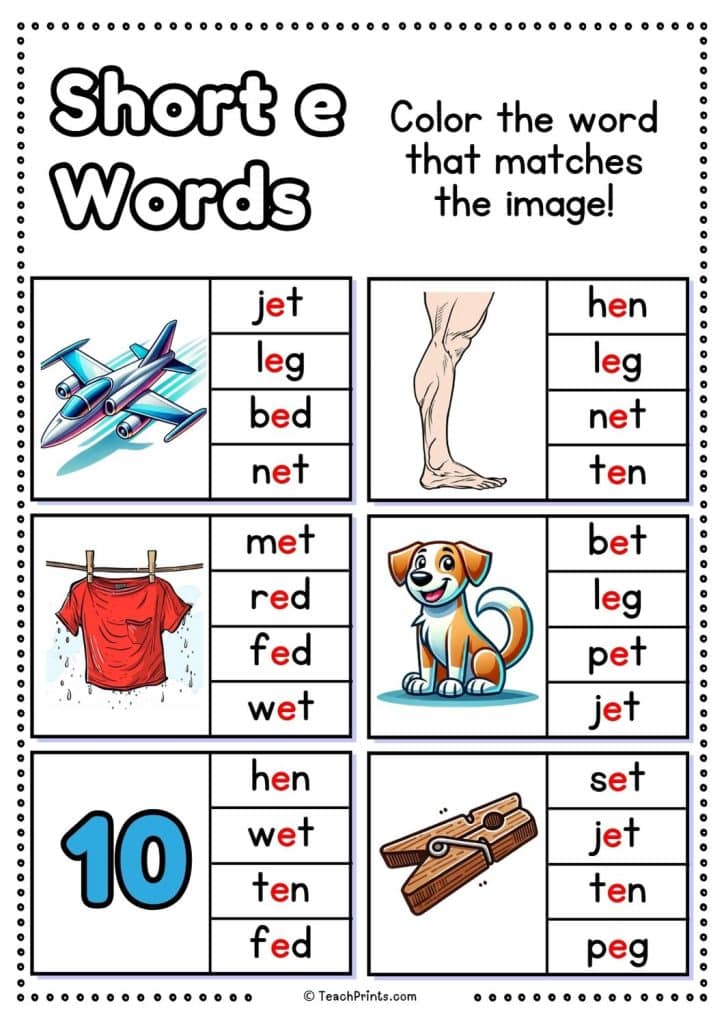 short e worksheet