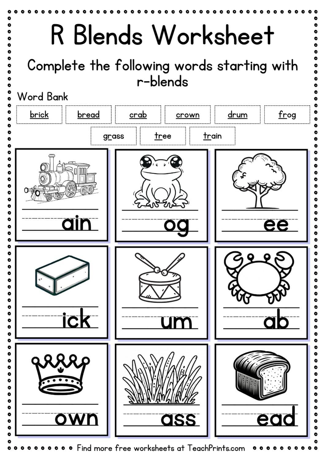 r blend worksheet