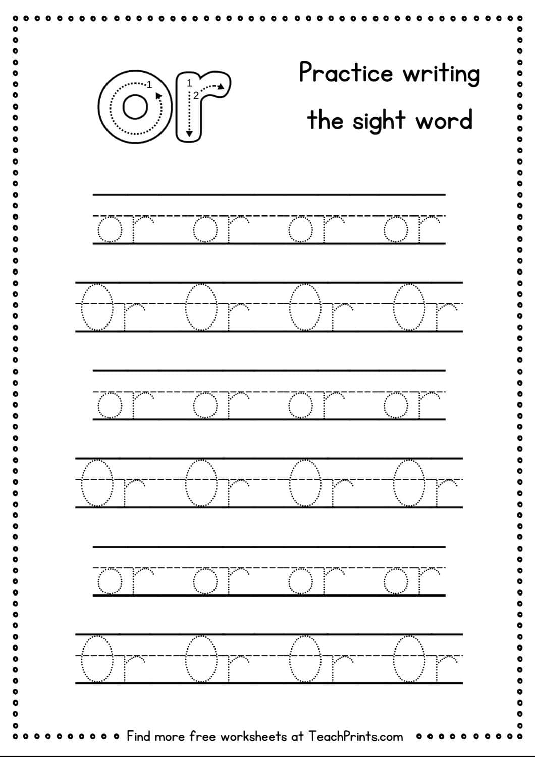 sight word or worksheet