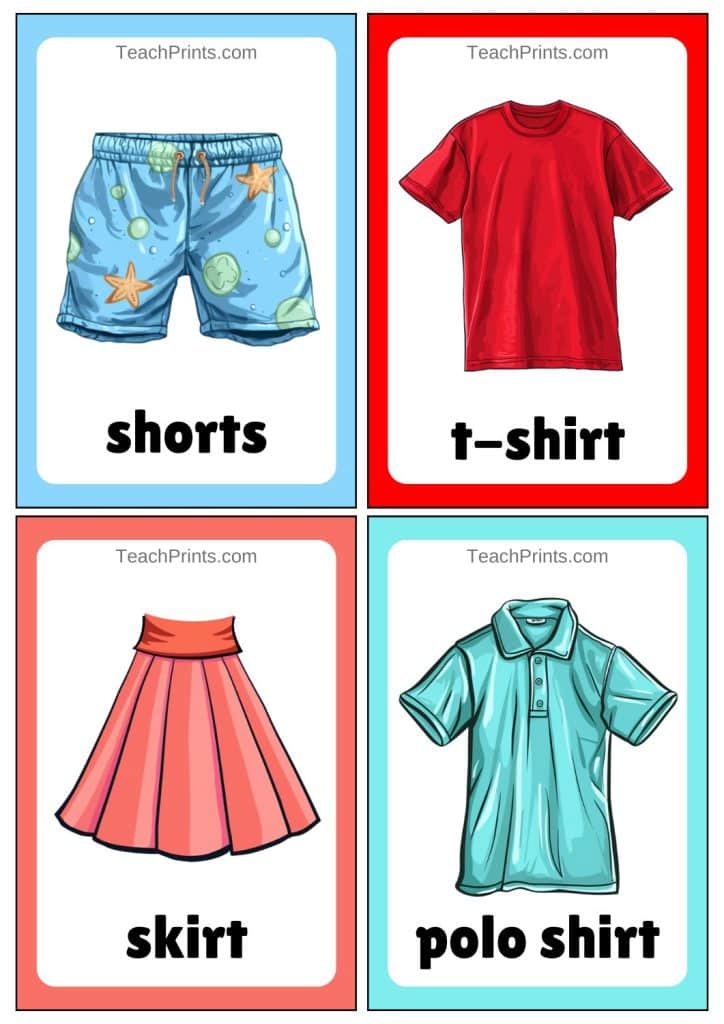 clothes flashcards