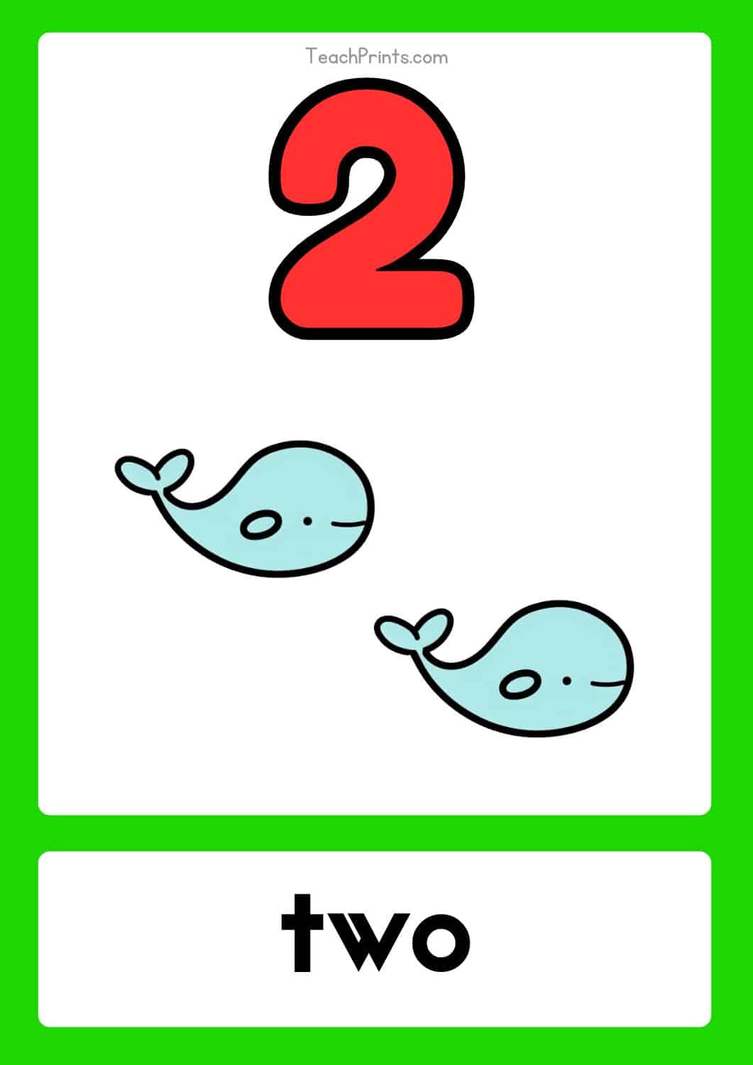 free number 2 flashcard