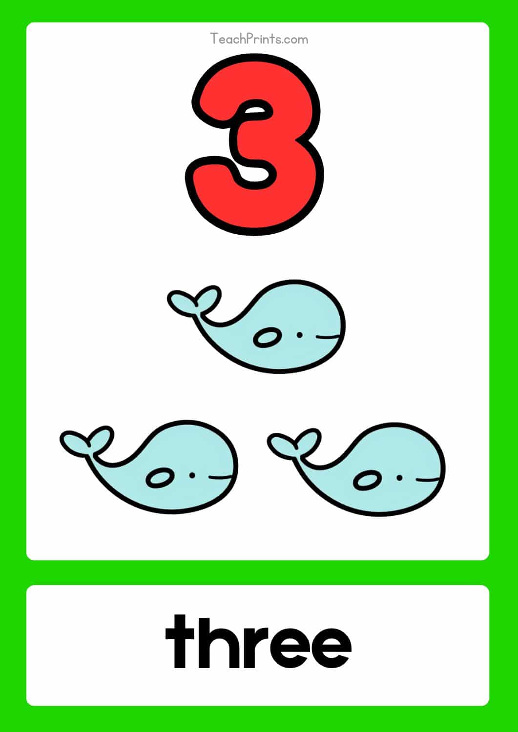 free number 3 flashcard
