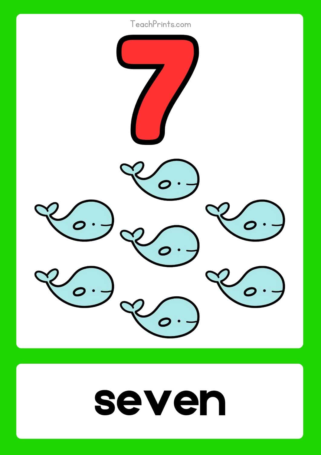 free number 7 flashcard