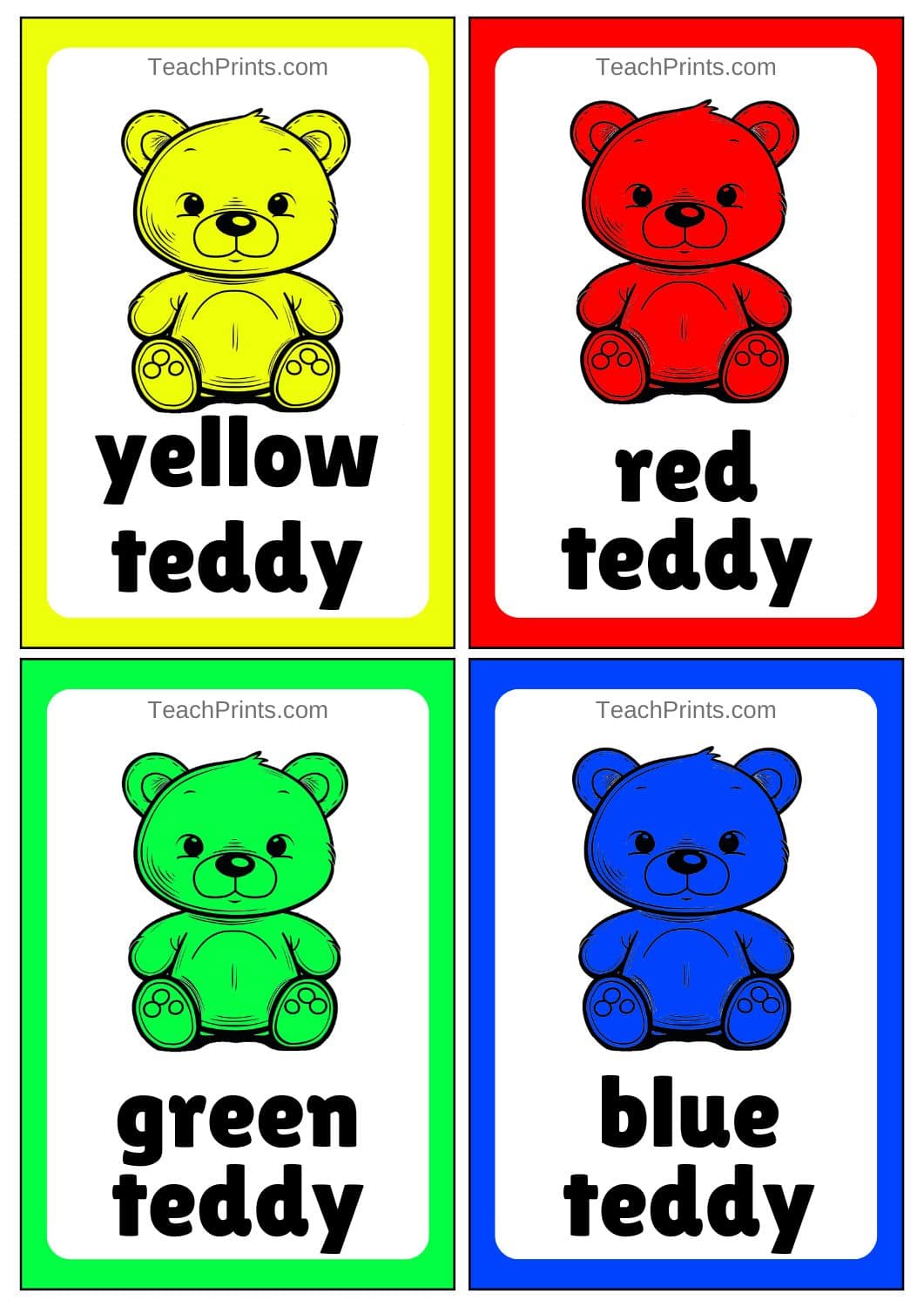 multicolor flashcards