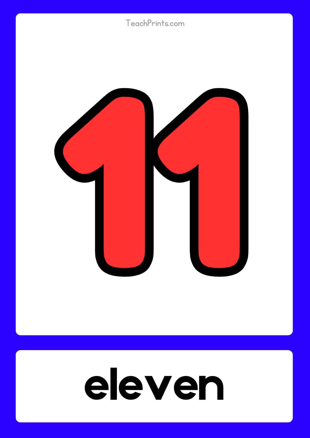 number 11 flashcard